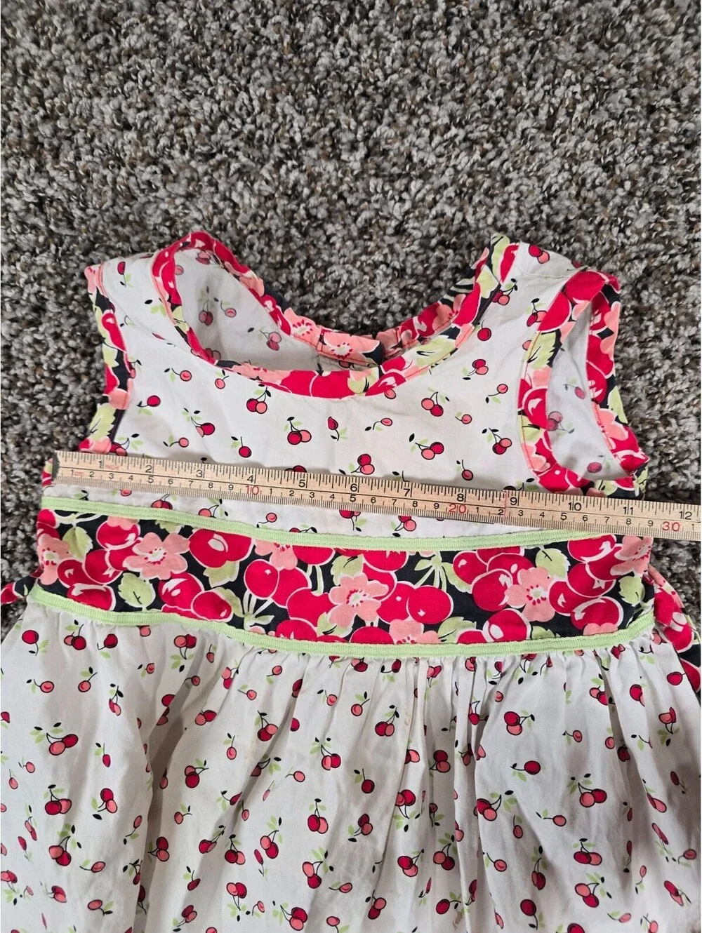 Jona Michelle Girls Sz 4 Sleeveless Summer Dress Cherry Print Red White